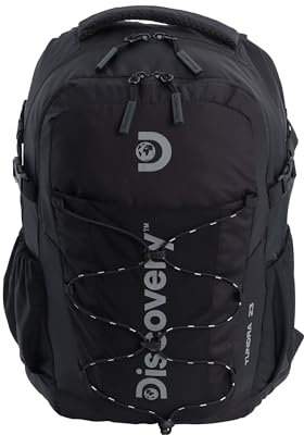 Discovery Outdoor-Rucksack, Kollektion Outdoor, Schwarz, superleichtes Nylonmaterial, Fassungsvermögen 23 l, Maße: 30 x 15,5 x 45 cm, Schwarz