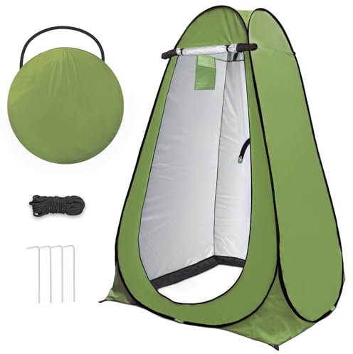 riggoo Toilet Tent Pop Up, Portable Camping Shower Tent, Outdoor Privacy Pop Up Toilet Tent Changing Tent for Beach Fishing Hiking Sun Shelter(UV 40+)(Green)