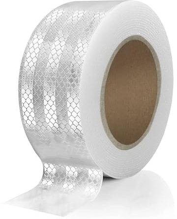 Nastro Catarifrangente Adesivo 20M X 5cm Nastro Riflettente Adesivo, Impermeabile Strisce Catarifrangenti Adesive, Adesivi Catarifrangenti, Adesivo Catarifrangente Per Veicoli E Trattori (Bianco)