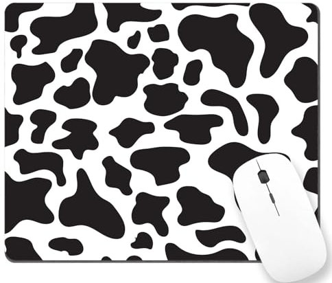 Tapis de souris rectangulaire en caoutchouc antidérapant à texture de vache pour bureau, maison, ordinateur portable, tapis de souris d'ordinateur pour souris sans fil, 240 mm x 200 mm x 3 mm