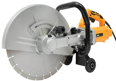 Betonsäge 3000W Staubfreies Schneiden Steinschneidemaschine mit 350mm Sägeblatt Betontrennschneider 4200rpm Nass-/Trockenbetonsäge für Stahlstangen, Beton, Steine