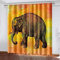 2Er Set Verdunkelungsvorhang 3D Gelber Elefant Mit Farbverlauf Vorhänge Blickdicht 300 X 280 cm Gardinen Wohnzimmer Schlafzimmer ​Kinderzimmer Ösenvorhang Fensterdekoration Blickdicht-7I1K-B1F