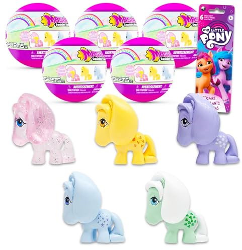 My Little Pony Partygeschenk-Set – Paket mit 5 MLP Blindtüten mit mysteriösen kleinen Pony-Minifiguren, Aufklebern | My Little Pony Spielzeug für Mädchen