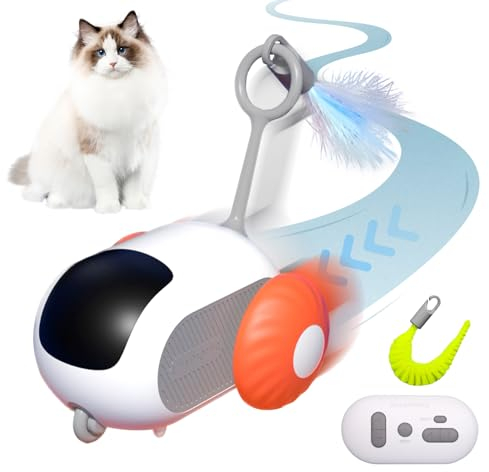 AOUZOVLI Interaktives Katzenspielzeug Selbstbeschäftigung Flip Katzenspielzeug, Smart Smartyflip Katzenspielzeug mit Fernbedienung, Elektrisches Katzenspielzeug für USB Aufladbar (Blau)