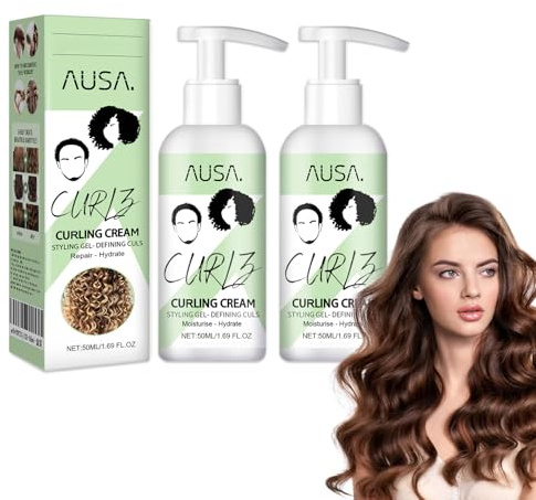 Tkekruh 2pc Locken Definierende Crème 50ml, Haarpflege | Curly Hair Conditioner, Definierender Haarschaum, Für Naturlocken und Dauergewelltes Haar, für Mehr Volumen und Definiertes