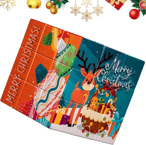 Satiskid Zauberwürfel,Weihnachts Speed ​​Cube Würfel Stickerless,Schneller & Professioneller, Geburtstagsgeschenke Puzzles für Kinder/Teenager (3x3x3)