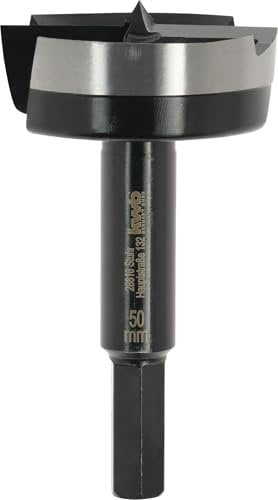 kwb Forstnerbohrer, Ø 50 mm, Topfbohrer (für Holz, geschmiedeter Bohrkopf, Spezialanschliff, schnelle, ausrissfreie Bohrlöcher, 4-seitig geschliffene Zentrierspitze, für Akkuschrauber & Bohrmaschinen)