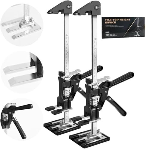 Guolich 2 Pcs Labor-Saving Arm Door Use Board Lifter Cabinet Jack Clamp Tile Leveling System Handheld Jack Tool 880 lb / 400 kg for Floors, Doors, Cabinet Installation,plasterboard lifter,tstak