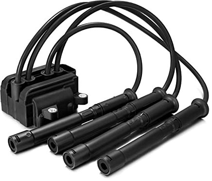 GUYTRM Zündspule Packung Zündkerze Blei Fit for Renault Clio Kangoo 1.2 16V 3 Bolzenbefestigung Grandtour D4F 764 740 lingli