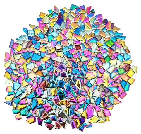 500 g unregelmäßige Keramik-Mosaikfliesen, 0,5–2 cm, kleine Mosaikstücke, Steine für DIY-Mosaikherstellung, Handwerk, Hobby, Kunst, Heimdekoration, Wanddekoration (Mix Regenbogen)