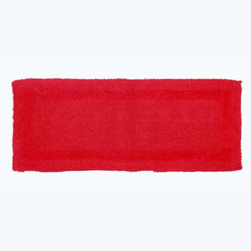 Homescapes Badläufer rot, Premium Badematte 40x100 cm, Badteppich Baumwolle mit Wende-Design