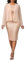 IWFEV Two Pieces Sequins Dress with Chiffon Jackets Round Neck Bodycon Dress Sparkly Midi Dress Long Sleeve Shirt Dress Outfits XL Champagne