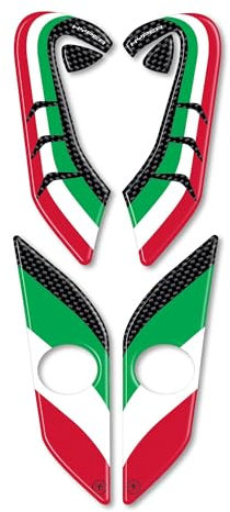 labelbike - Adesivi 3D Moto Parasteli e Deflettori Decorazioni e Protezioni in Resina compatibili per Ducati Hypermotard Hyperstrada - Colori Italia