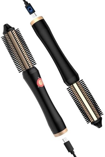 Kabellos Hot Brush Rundbürste 38 mm, Kabellos Thermal Brushes, Thermo Brush, 3 in 1 Stylingbürsten mit Lockenbürste, Hot brush, Hot Comb.Professional Wärmebürste for Travel