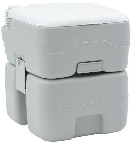 vidaXL Portables Campingklo Grau 41.5 x 36.5 x 42 cm, Abenteuerfertige, Moderne tragbare Campingtoilette, kompakte ReiseläSung, praktisches Outdoor-Zubehör