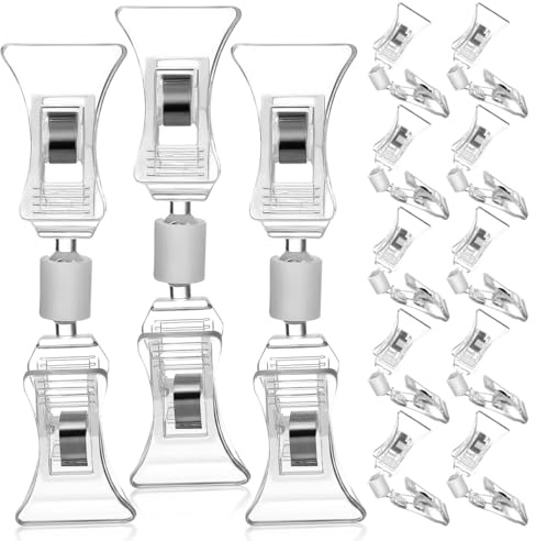 TOPBATHY 20 Stück Doppelseitige Clips Transparente Schilderklammern Aus Klarem Ps Kunststoff Etikettenclips Und Preisschildhalter Für Einzelhandel Büro Zuhause Und Präsentation