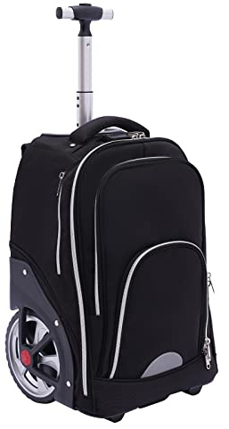 KANBCNG Trolley Rucksack Rucksack mit Rollen Laptoprucksack mit 7 Zoll Rollen Schulrucksack mit Rollen Handgepäck Rucksack mit Laptopfach Laptoptasche 180° Aufgeklappt DREI Zollcode Schlösser