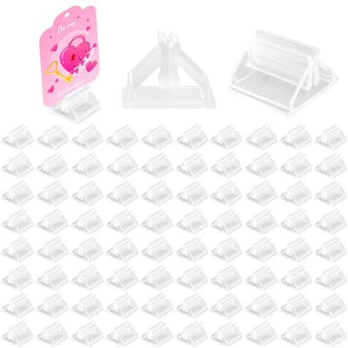 VOSSOT 100 stycken kortställ plast transparent bordkorthållare akryl spelkortshållare tydliga kortspel stativ plast spelkort stativ för kort foto brädspelmarkörer bilder