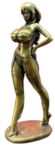 Messing-Statue im stehenden Badeanzug, Schönheit, weibliche Miniaturen, Metall-Bikini-Frauen-Skulptur, Figuren, Körperkunst, Schreibtisch-Briefbeschwerer, Ornamente, Auto-Dekoration