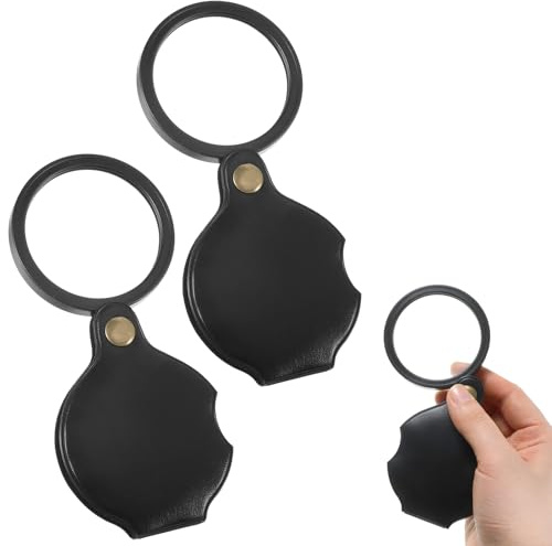 2 Stück Mini Lupe Klein Lupe Taschenlupe 10-Fache Faltbare Kleine Lupes Lupenbrille für Lesen Bücher Landkarten Zeitungen Landkarten Reparieren