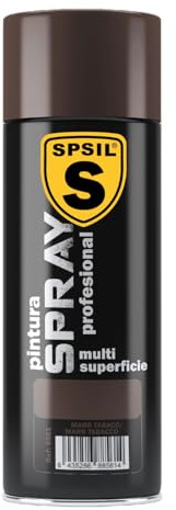 SPSIL Pintura Spray Brillante Marron Tabaco(pack of 1) 400ml, Metal Secado RápidoPintura Profesional Interior Exterior, Aplicación Fácil en Madera Plástico, DIY Decoración Muebles Automóviles