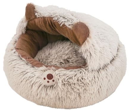 Grotta per gatti – interno rilassante per animali domestici, di animali caldi, cuscino a d'ape, posto per gatti, area di riposo per e cuccioli, design morbido