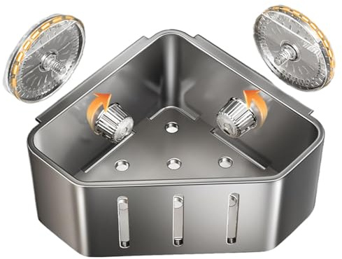 Porte-éponge pour évier cuisine Support d'angle triangulaire avec ventouse | Porte-éponge cuisine Pour le bouchon, savon, brosse, vaisselle, plan de travail, maison, appartement, garde-manger, sal