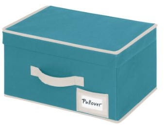 WENKO 4400059100 Aufbewahrungsbox Breeze S mit Griff, PP Faserstoff, 34 x 19 x 24 cm, Petrol