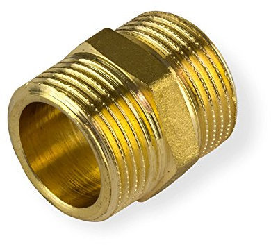 Stabilo-Sanitaer Messingfitting Doppelnippel 1/8 Zoll DN6 Rohrnippel Nippel Messing Verbinder Rohrverbinder Fitting Gewindefitting Rohrfitting