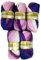 Alize 5 x 100 g Strickwolle mehrfarbig mit Farbverlauf, 500 Gramm Strickgarn mit 20% Wolle-Anteil (beere lila rosa weiß 2630)