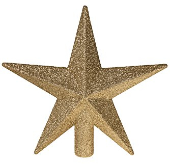 Clever Creations - Weihnachtsbaumspitze - glitzernder Stern - Festliche Weihnachtsdeko - bruchsicherer Kunststoff - für Weihnachtsbäume jeder Größe - Goldfarben - 20,3 cm