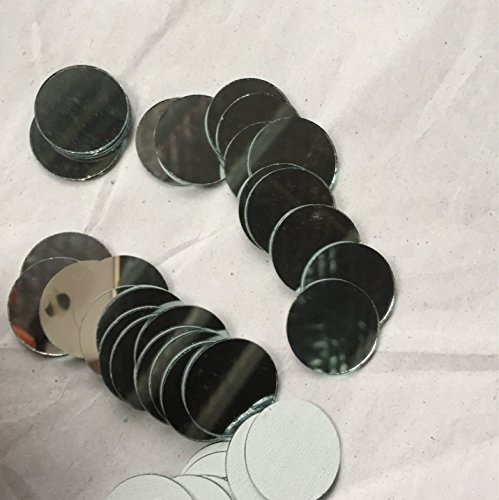 Set of 100pcs Small Round Glass Crafts, Real Glass Mirror Mosaic Tiles (2x2cm)