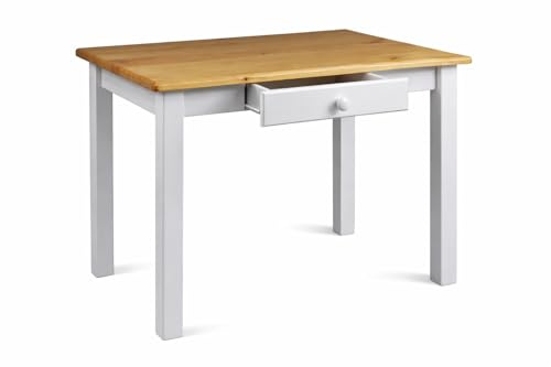 Magnetic Mobel Esstisch mit Schublade Küchentisch Tisch Restaurant Massiv Holz Kiefer (70x110, Erle)