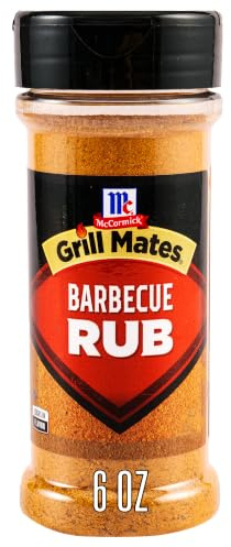 McCormick® Grill Mates® Barbecue Seasoning & Rub, Smoky & Savory, Mouthwatering Crust, Juicy Flavor, Chili Pepper, Garlic & Mesquite Smoke, For Pork, Chicken, Beef & Sea afood, Kosher, 170.1 g