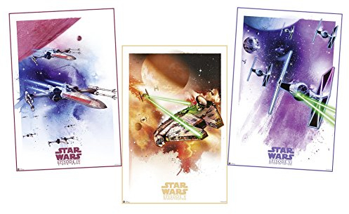 Nifty Star Wars Poster -Episode IV - VI - 3er Set Raumschiffe - Krieg der Sterne (91,5 x 61 cm)