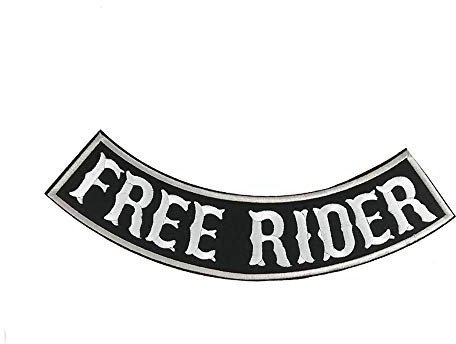 Free Rider Jumbo bestickter Motorrad-Aufnäher zum Aufnähen oder Aufbügeln