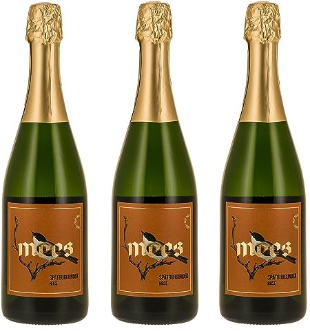 Weingut Mees | SPÄTBURGUNDER ROSE-SEKT TROCKEN B.A. NAHE, 2022 | Prämiertes Rosé-Sekt-Set von der Nahe | Klassische Flaschengärung | Winzersekt aus Deutschland (3 x 750 ml) 100% Spätburgunder