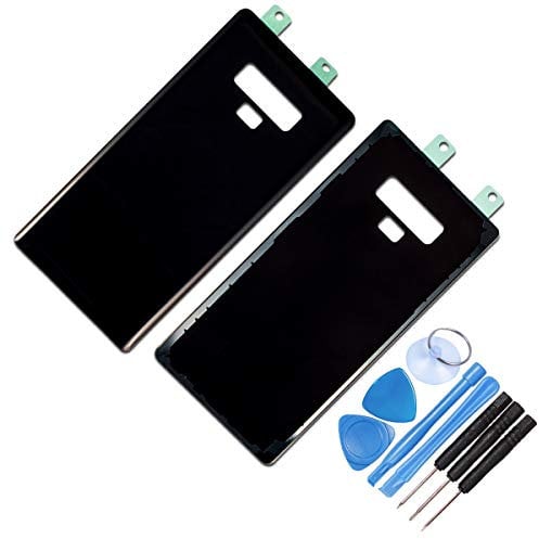 THE TECH DOCTOR Replacement Glass Back Cover Rear Housing for Samsung Note 9 - Complete with Tools & Adhesive - Professional Repair Kit (Black)