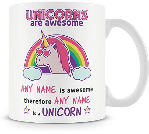 MUGGZ Unicorn Mug - Unicorns are Awesome - Personalised Cup Gift