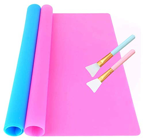 Jatidne 2 Pack Silicone Mat for Resin Epoxy Large Silicone Sheet for Craft Clay Jewellery Multi-Purpose Protective Mat 40cm*30cm Size