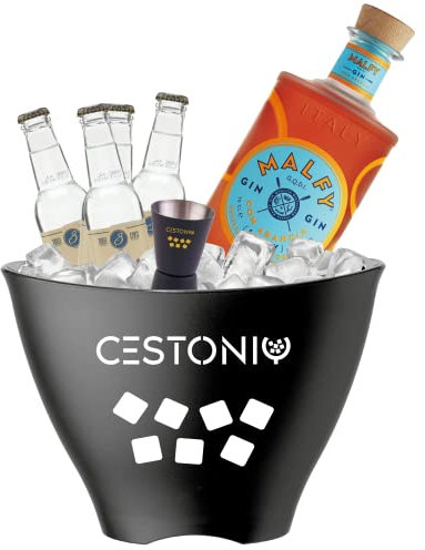 Malfy Arancia confezione regalo gin | Cestonic, Box Regalo per gli amanti del Gin Tonic! | Kit con Spezie, acqua tonica e set accessori!