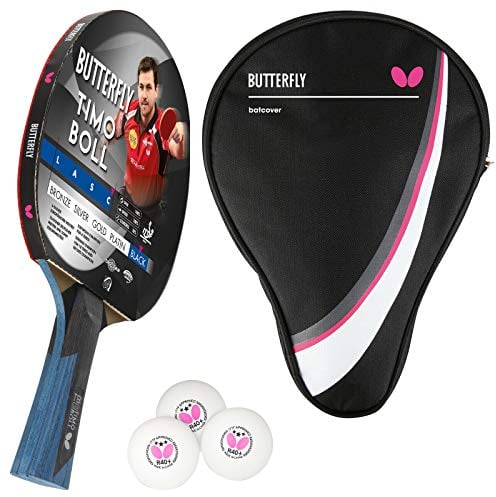 Butterfly® Timo Boll Black Tischtennisschläger | Tischtennis Racket Bat TT Profi Wettkampfschläger für technisch fortgeschrittene Spieler | ITTF zertifizierter Wakaba Belag | anatomische Griffform