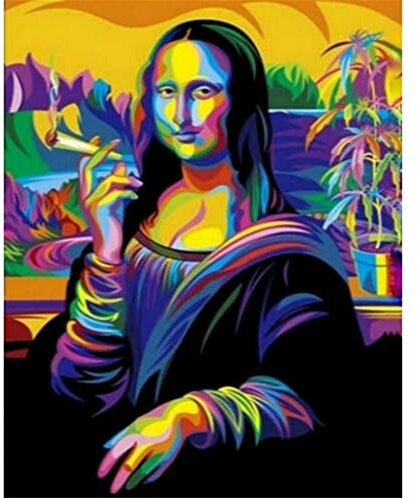 Giyuco DIY 5D Diamant Malerei Kits, Mona Lisa Diamond 5D Paintings Set, Malen nach Zahlen Diamant, Groß Diamant Painting Bilder Arts Craft für Home Wand-Decor Round Drill 80x110cm