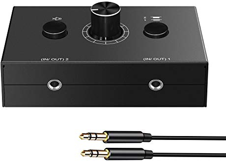 3.5mm Audio Selector Audio Switcher, Speaker Switch, AUX Switch Box, AB Switcher Selector, Bi-Directional (3.5mm 1In-2Out/2In-1Out)