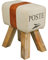 möbelando Design Turnbock Sitzhocker Canvas Braun 40 x 30 x 47 cm | Turnhocker Hocker Stoffhocker Springbock | Beistellhocker Echtleder Fußhocker