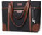 Chase Chic Sac Cabas Femmes，Grande Capacité Sac Ordinateur 15,6 pouces Imperméable Sac Fourre Tout Femmes Sacs De Travail Pour Femmes Avec Sangle De Bagages,Noir et Brun
