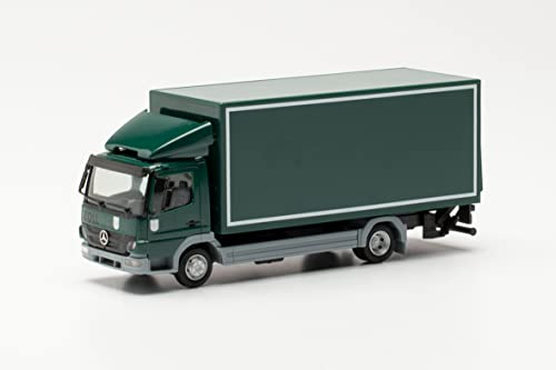 herpa 096645 Mercedes-Benz Atego `10 Koffer-LKW mit Ladebordwand „Zoll“ Auto Miniaturmodelle Kleinmodell Sammlerstück Detailgetreu, mehfarbig