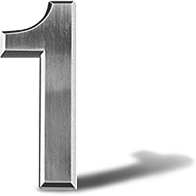 Hausnummer aus Edelstahl selbstklebend – Höhe 8 cm – Straßennummer – Design-Türnummer(1)