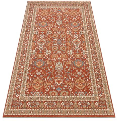rugsx Wollteppich SOHO OSTA Kollektion 477.26.LA300, 100% Wolle, klassisch, Ornament, Rahmen, Oeko-TEX Zertifiziert, terrakotta/beige 160x240 cm