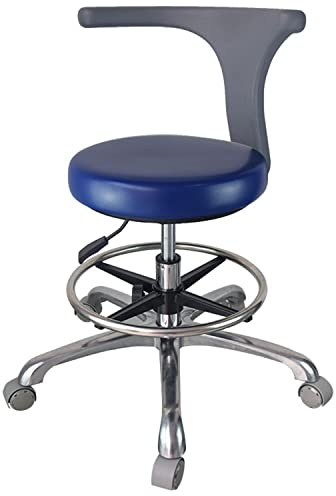 GUNEL Drehhocker Rollbarer medizinischer Zahnhocker mit Fußstütze und bequemer Rückenlehne, Verstellbarer Zahnarzt-Arbeitsstuhl für Büro, Küche, Geschäft, Labor, Heimkrankenhaus (Color : D)